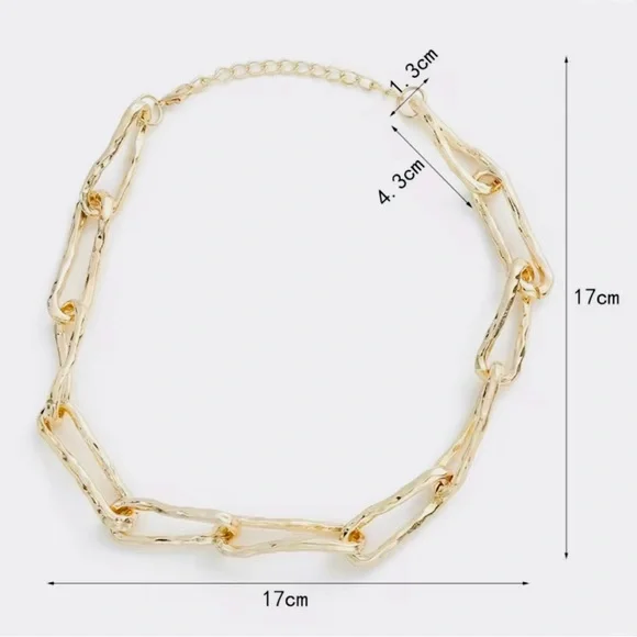 Brut Twisted Molten Gold Link Necklace Hammered Alexis Bittar STYLE F27 - Picture 3 of 3